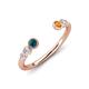 4 - Makena Blue Diamond and Citrine Open Wedding Band 