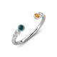 4 - Makena Blue Diamond and Citrine Open Wedding Band 