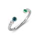 4 - Makena Blue Diamond and Emerald Open Wedding Band 