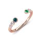 4 - Makena Blue Diamond and Emerald Open Wedding Band 