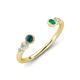 4 - Makena Blue Diamond and Emerald Open Wedding Band 