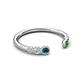 5 - Makena Blue Diamond and Green Garnet Open Wedding Band 