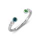 4 - Makena Blue Diamond and Green Garnet Open Wedding Band 