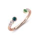 4 - Makena Blue Diamond and Green Garnet Open Wedding Band 