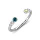 4 - Makena Blue Diamond and Peridot Open Wedding Band 