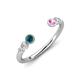 4 - Makena Blue Diamond and Pink Sapphire Open Wedding Band 