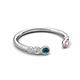 5 - Makena Blue Diamond and Pink Sapphire Open Wedding Band 