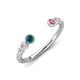4 - Makena Blue Diamond and Pink Tourmaline Open Wedding Band 