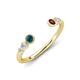 4 - Makena Blue Diamond and Red Garnet Open Wedding Band 