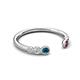 5 - Makena Blue Diamond and Rhodolite Garnet Open Wedding Band 