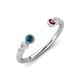 4 - Makena Blue Diamond and Rhodolite Garnet Open Wedding Band 