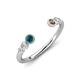 4 - Makena Blue Diamond and Smoky Quartz Open Wedding Band 