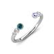 4 - Makena Blue Diamond and Tanzanite Open Wedding Band 