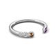 5 - Makena Smoky Quartz and Amethyst Open Wedding Band 