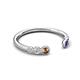 5 - Makena Smoky Quartz and Blue Sapphire Open Wedding Band 