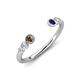 4 - Makena Smoky Quartz and Blue Sapphire Open Wedding Band 