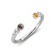 4 - Makena Smoky Quartz and Citrine Open Wedding Band 