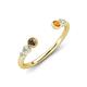 4 - Makena Smoky Quartz and Citrine Open Wedding Band 