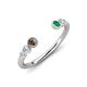 4 - Makena Smoky Quartz and Emerald Open Wedding Band 