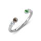 4 - Makena Smoky Quartz and Green Garnet Open Wedding Band 
