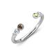 4 - Makena Smoky Quartz and Peridot Open Wedding Band 