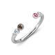 4 - Makena Smoky Quartz and Pink Tourmaline Open Wedding Band 
