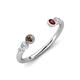 4 - Makena Smoky Quartz and Red Garnet Open Wedding Band 