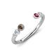 4 - Makena Smoky Quartz and Rhodolite Garnet Open Wedding Band 