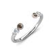 4 - Makena Smoky Quartz and Lab Grown Diamonds Open Wedding Band 