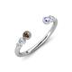 4 - Makena Smoky Quartz and Tanzanite Open Wedding Band 