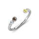 4 - Makena Smoky Quartz and Yellow Diamond Open Wedding Band 