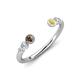 4 - Makena Smoky Quartz and Yellow Sapphire Open Wedding Band 