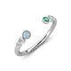 4 - Makena Aquamarine and Created Alexandrite Open Wedding Band 