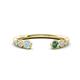 1 - Makena Aquamarine and Created Alexandrite Open Wedding Band 
