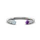 1 - Makena Aquamarine and Amethyst Open Wedding Band 