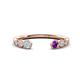 1 - Makena Aquamarine and Amethyst Open Wedding Band 