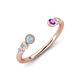 4 - Makena Aquamarine and Amethyst Open Wedding Band 