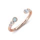 4 - Makena Aquamarine and Lab Grown Diamonds Open Wedding Band 
