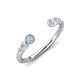 4 - Makena Aquamarine and Lab Grown Diamonds Open Wedding Band 