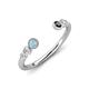 4 - Makena Aquamarine and Black Diamond Open Wedding Band 