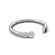 5 - Makena Aquamarine and Black Diamond Open Wedding Band 