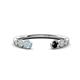 1 - Makena Aquamarine and Black Diamond Open Wedding Band 