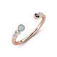 4 - Makena Aquamarine and Black Diamond Open Wedding Band 