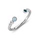 4 - Makena Aquamarine and Blue Diamond Open Wedding Band 