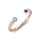 4 - Makena Aquamarine and Blue Diamond Open Wedding Band 