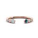 1 - Makena Aquamarine and Blue Diamond Open Wedding Band 