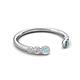5 - Makena Aquamarine and Blue Diamond Open Wedding Band 