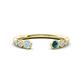 1 - Makena Aquamarine and Blue Diamond Open Wedding Band 