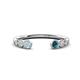 1 - Makena Aquamarine and Blue Diamond Open Wedding Band 