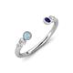 4 - Makena Aquamarine and Blue Sapphire Open Wedding Band 